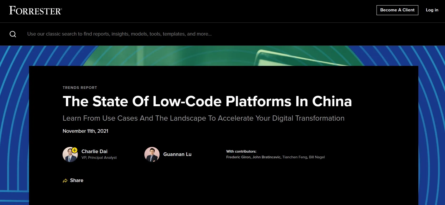 Forrester：The State Of Low-Code Platforms In China（中国低代码平台发展报告）